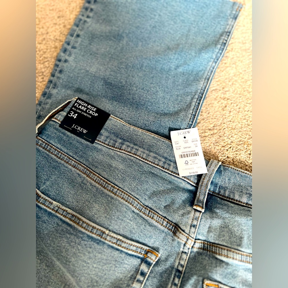 J Crew s34 high-rise flare crop jean NWT